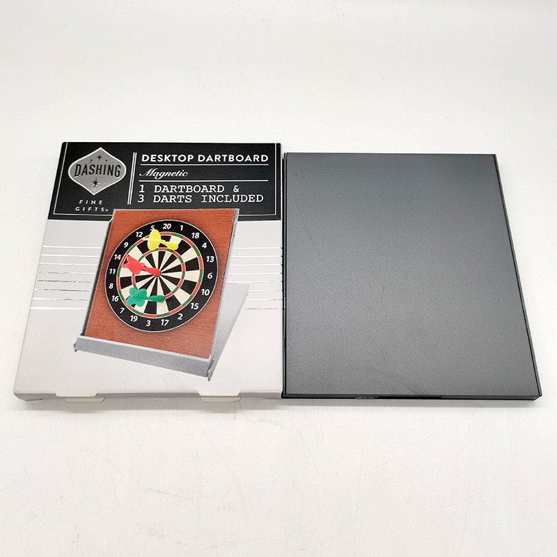 Magnetic dartboard toy set for kids with colorful darts and portable storage box.

