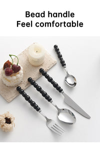 Set of 4 Stainless Steel Pearl Cutlery Set