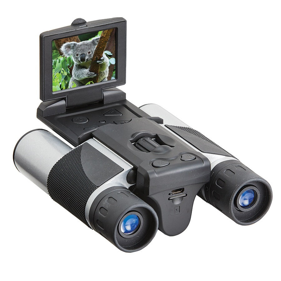 HD video camera binoculars with starlight night vision, allowing for clear daytime and nighttime viewing. Features high-definition video recording, powerful zoom, and enhanced starlight vision for low-light conditions, perfect for outdoor activities like wildlife observation and night-time surveillance