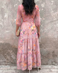 Elegant Bloom Layered Ruffled Dress Hot Deal Warehouse