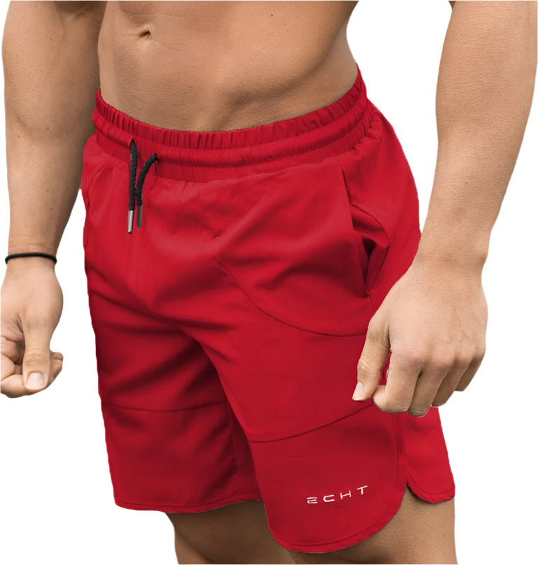 Men’s summer running shorts made from lightweight, breathable fabric, featuring an elastic waistband and moisture-wicking technology for comfort during workouts