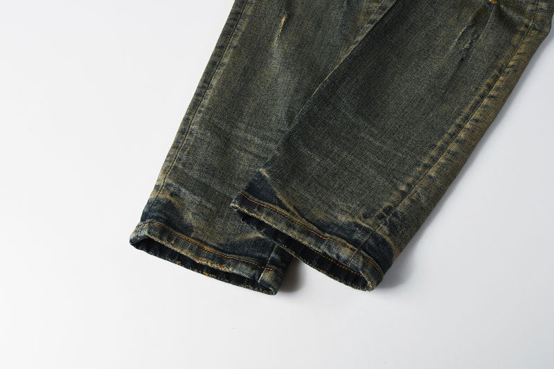 Distressed Dark-Wash Jeans Hot Deal Warehouse