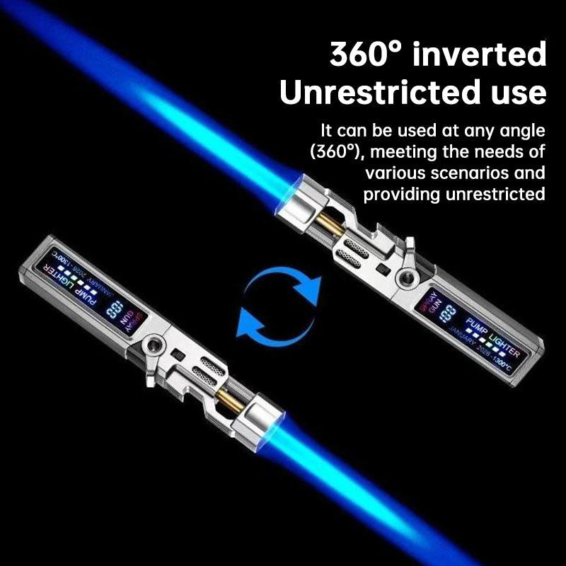 Windproof High‑Temperature High‑Power Outdoor Torch Lighter with LED Digital Display, Metal Body & Bottle Opener Hot Deal Warehouse