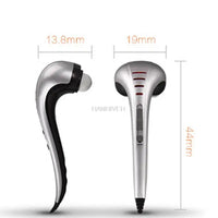 Handheld meridian massage hammer for neck and back pain relief – electric tapping stick massager.








