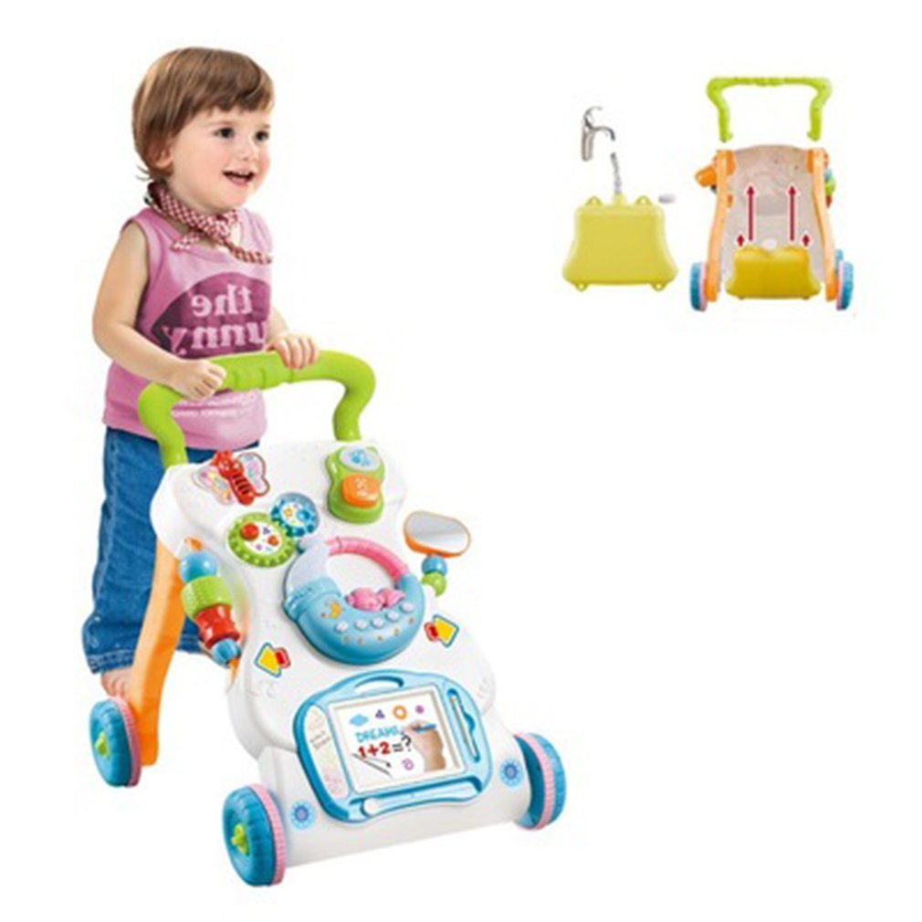 Unisex infants' walker with adjustable features, designed to support babies as they begin to explore and develop their walking skills, featuring a comfortable seat and colorful, engaging design
