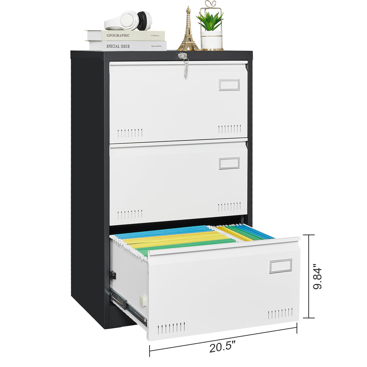 “3 drawer metal lateral file cabinet with lock – secure, durable office storage for documents and files – Hot Deal Warehouse office furniture”

