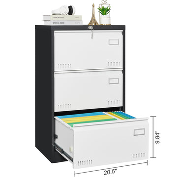 “3 drawer metal lateral file cabinet with lock – secure, durable office storage for documents and files – Hot Deal Warehouse office furniture”


