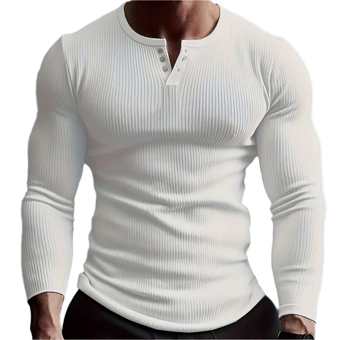 Men’s solid crew neck long sleeve T-shirt, breathable and comfortable activewear for all seasons.








