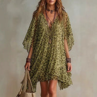 Avery Leopard Print Shirt Dress Hot Deal Warehouse