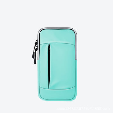 Running phone arm bag with a secure, adjustable strap, designed to hold your phone and essentials while jogging or exercising, featuring a lightweight and sweat-resistant material.