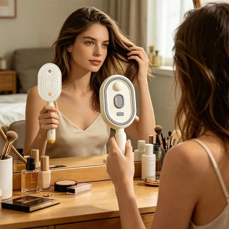 Electric Steam Hair Brush with Mist, Ionic Straightening Comb for Less Breakage & No Residue, Smooth Shiny Hair Styling Tool Hot Deal Warehouse