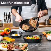 4-Pack Cast Iron Skillet Set – Non-Stick Frying Pans for Induction, Egg & Crepe Pan Hot Deal Warehouse