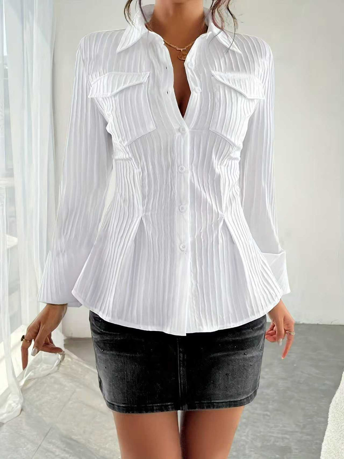 French-style Pocket Shirt Hot Deal Warehouse