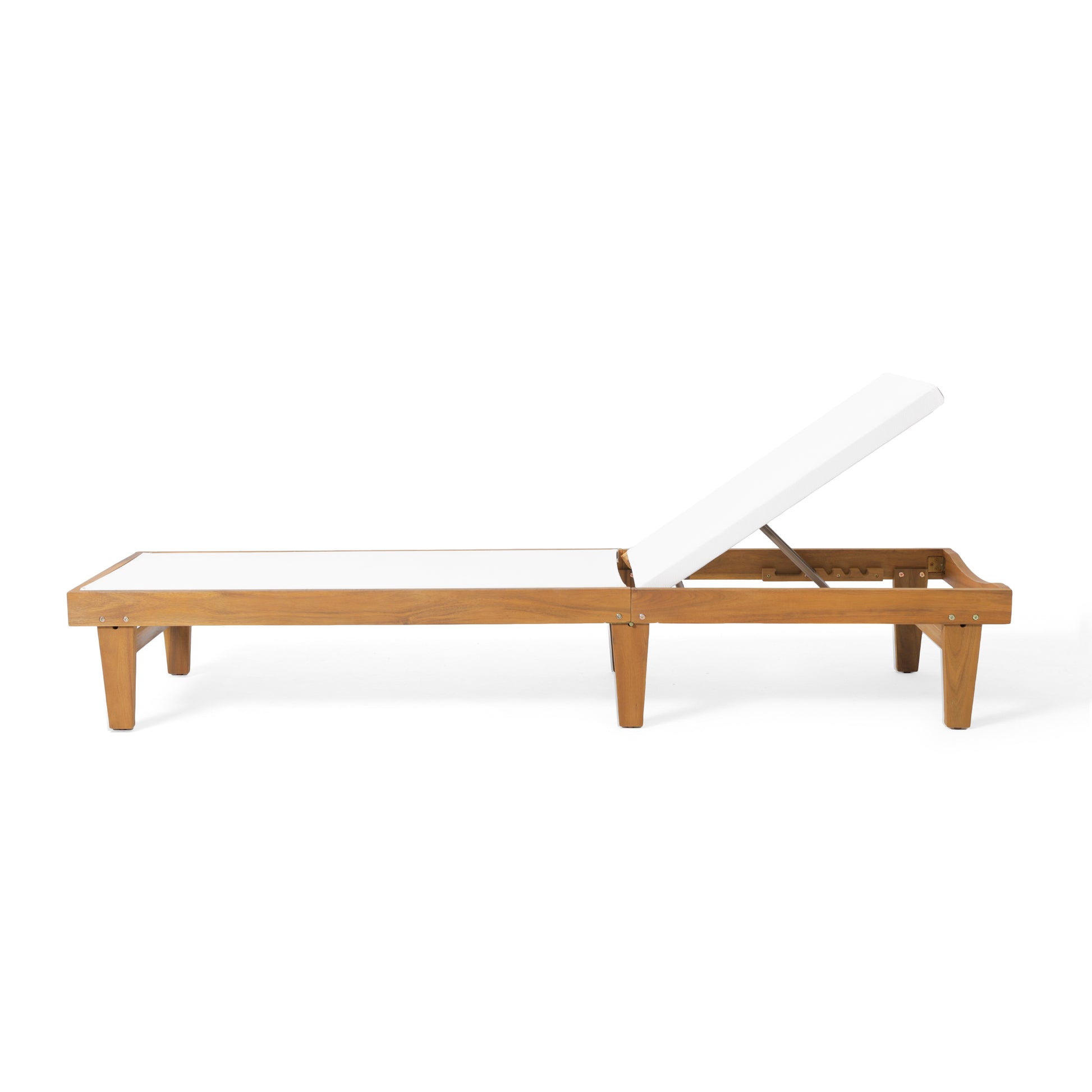 Modern white mesh chaise lounge with adjustable backrest

