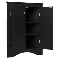 “Black triangle bathroom storage cabinet – modern, space-saving corner organizer for toiletries and essentials – Hot Deal Warehouse home furniture”

