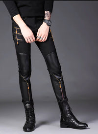 Slim-fit Black Straight-leg Pants Hot Deal Warehouse