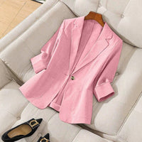 Solid color pocket small suit jacket women's button up top Hot Deal Warehouse