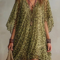 Avery Leopard Print Shirt Dress Hot Deal Warehouse