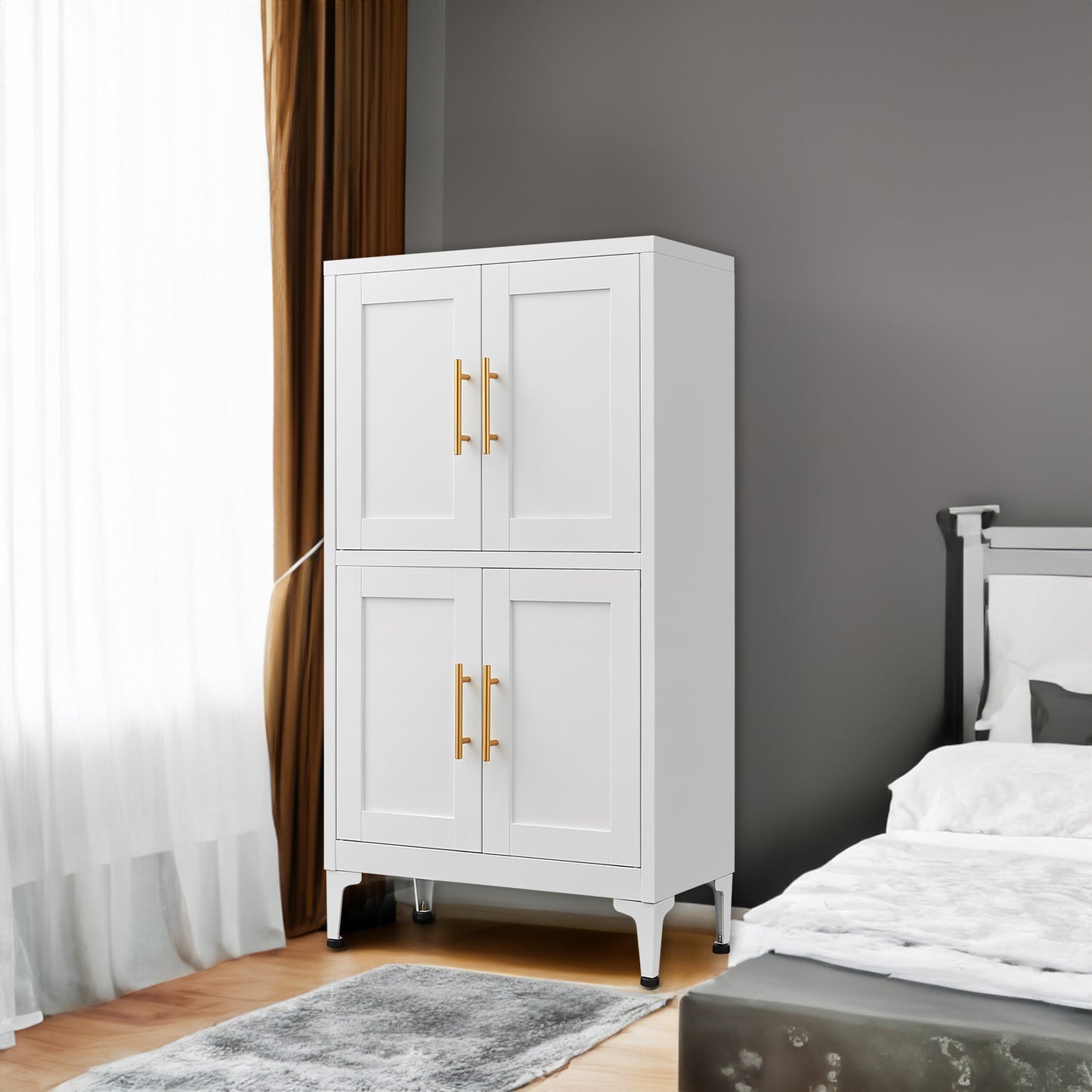 “Deluxe White Storage Cabinet – spacious, modern storage cabinet in crisp white, perfect for organizing any room in style – Hot Deal Warehouse home furniture”
