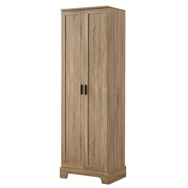 Brown MDF storage cabinet with adjustable shelf and two doors