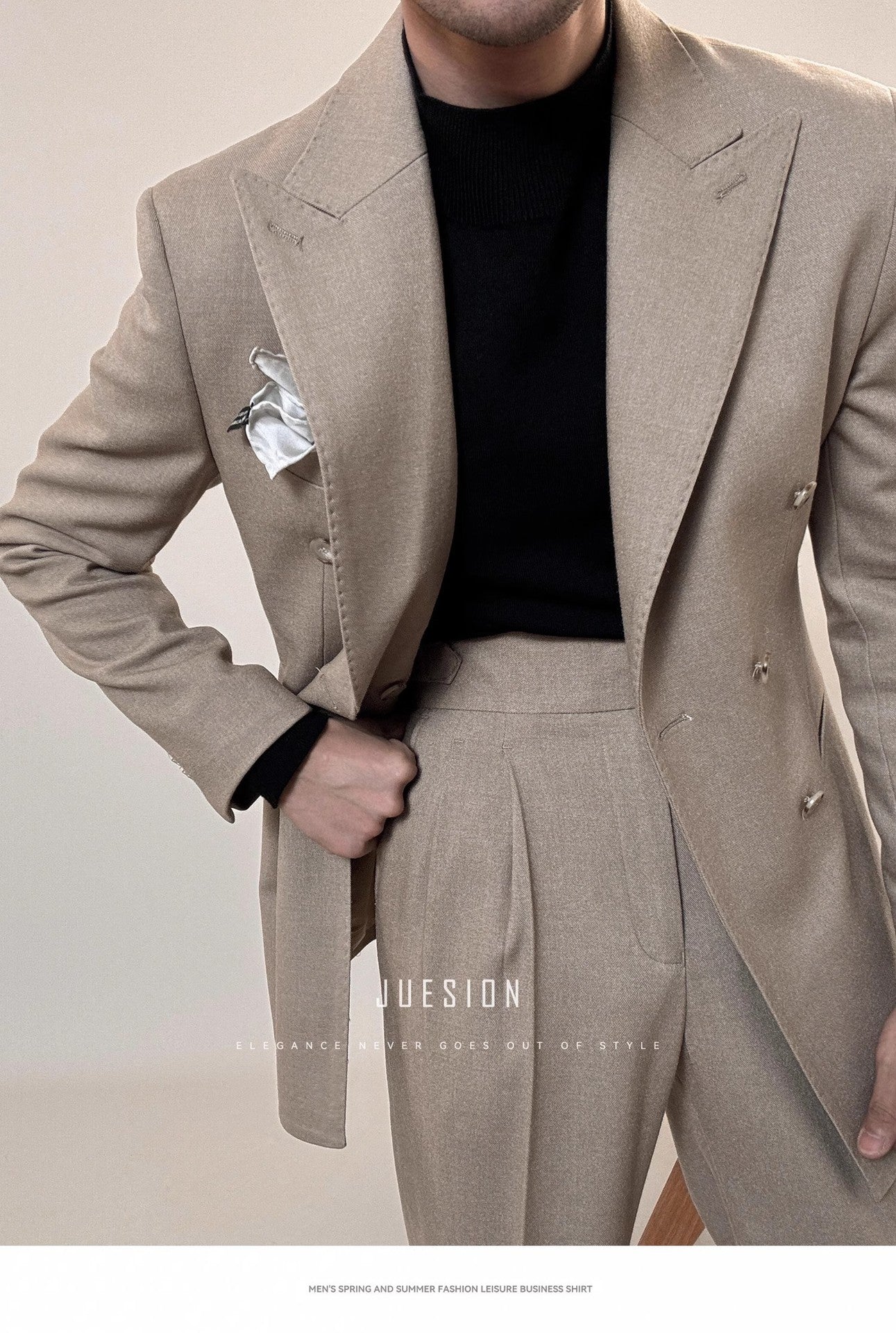 Spring Italian Double Breasted Suit – Elegant and Tailored Suit for Men.








