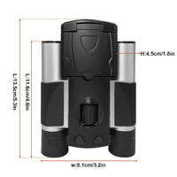 HD video camera binoculars with starlight night vision, allowing for clear daytime and nighttime viewing. Features high-definition video recording, powerful zoom, and enhanced starlight vision for low-light conditions, perfect for outdoor activities like wildlife observation and night-time surveillance
