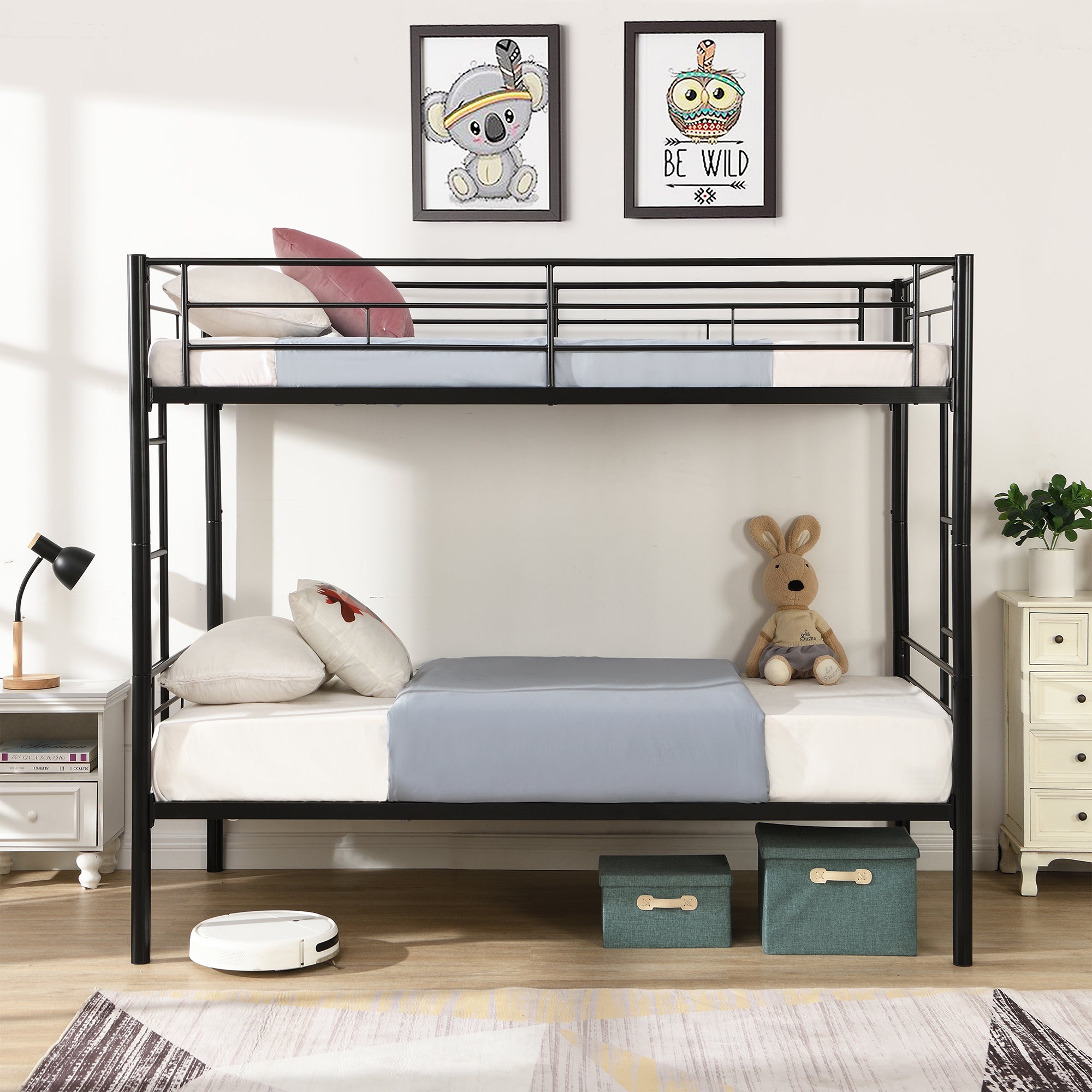 “Double Deker Bed – sturdy bunk bed design for kids or shared rooms, maximizes space and adds fun to any bedroom – Hot Deal Warehouse furniture”
