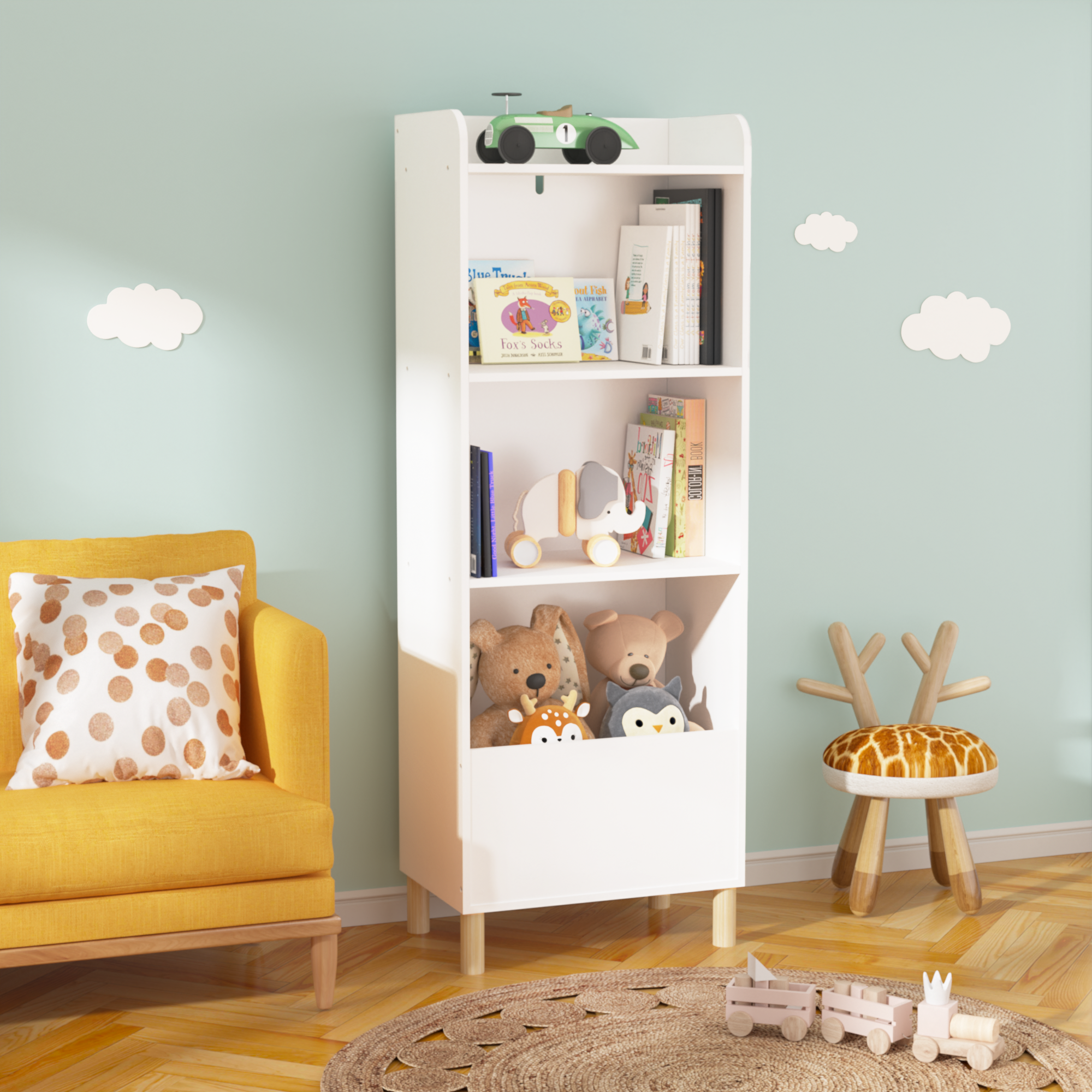 “4-tier bookcase – modern, space-saving shelving unit for books, décor, and storage – Hot Deal Warehouse furniture”

