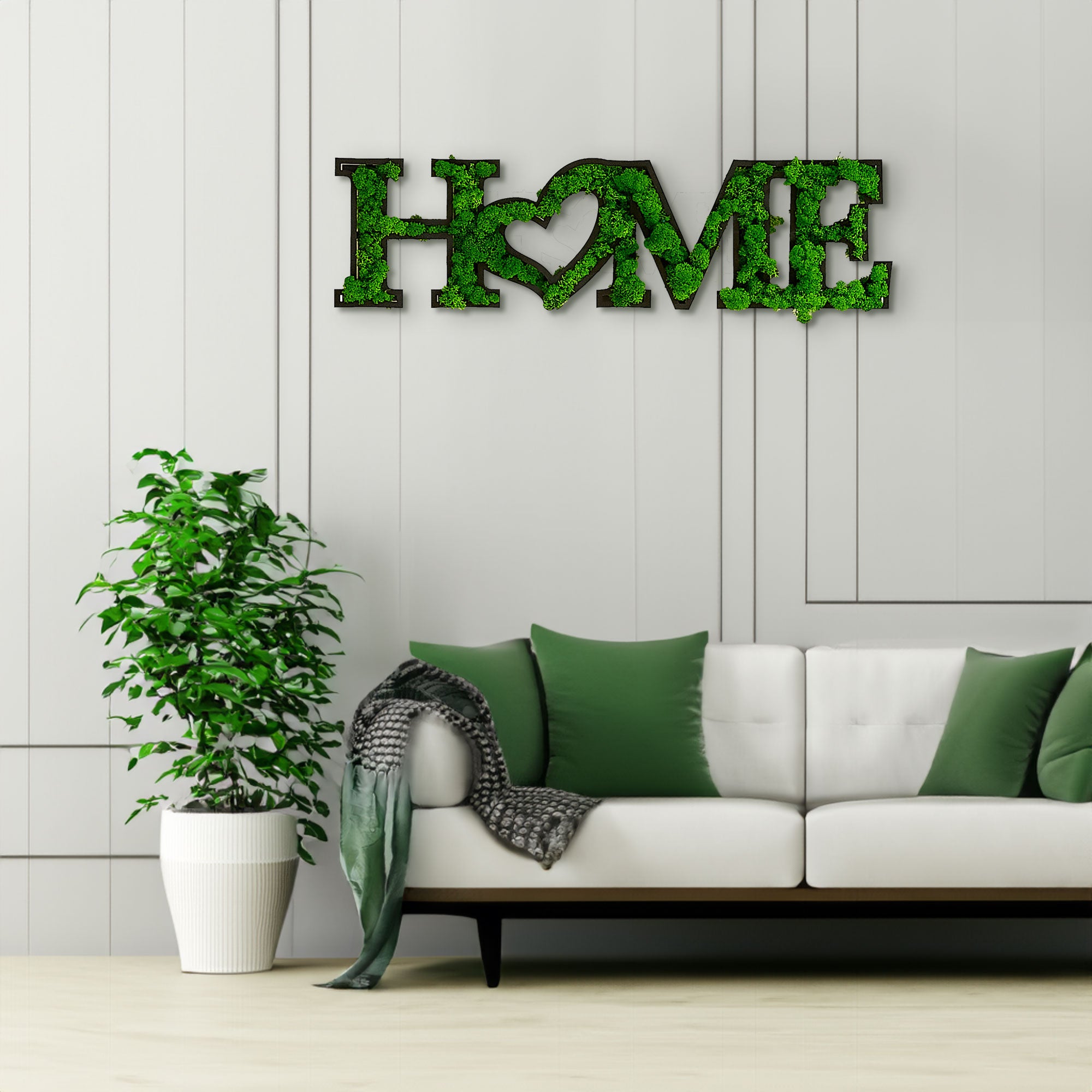 Home Letter Moss Wall Decor