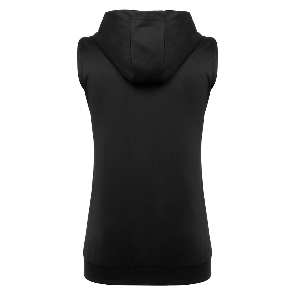 "Men’s zipper splicing sports hooded vest featuring a stylish, color-block design. Made from breathable, moisture-wicking fabric, the vest includes a front zipper closure, adjustable hood, and a fitted cut, ideal for workouts or casual athleisure wear."