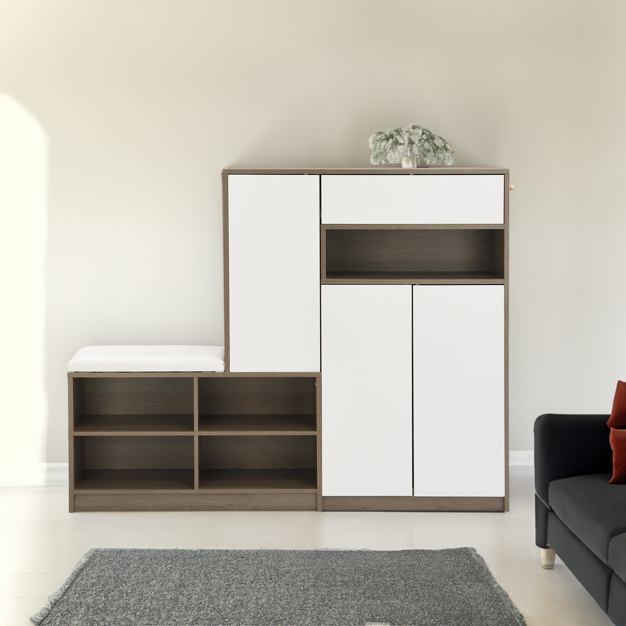 “2-in-1 shoe storage platform cabinet – multifunctional organizer for shoes and entryway essentials – Hot Deal Warehouse home furniture”

