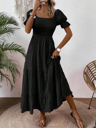 relaxed short sleeve dress women