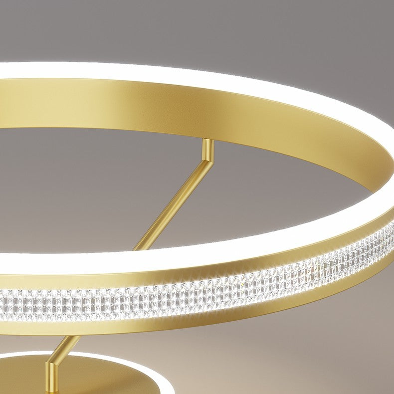 Modern minimalist bedroom with soft-glow ceiling light and clean interior design

