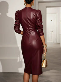 women's night out leather dress