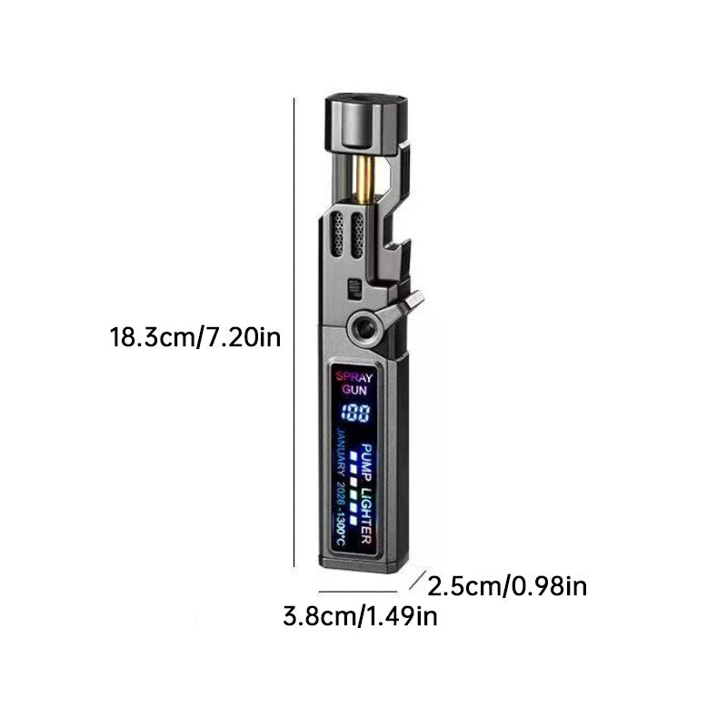 Windproof High‑Temperature High‑Power Outdoor Torch Lighter with LED Digital Display, Metal Body & Bottle Opener Hot Deal Warehouse