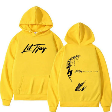 Lil Tjay graphic hoodie “Destined” design – black unisex streetwear pullover.

