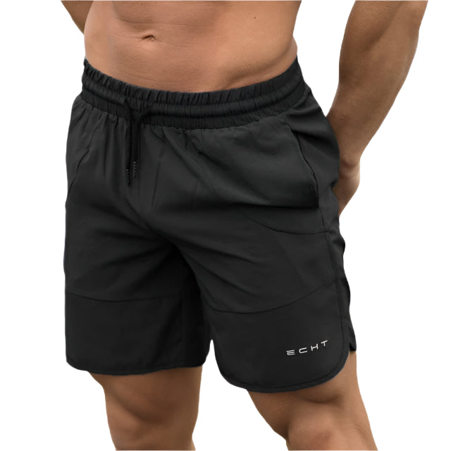 Men’s summer running shorts made from lightweight, breathable fabric, featuring an elastic waistband and moisture-wicking technology for comfort during workouts