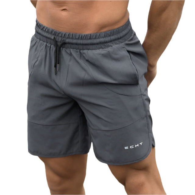 Men’s summer running shorts made from lightweight, breathable fabric, featuring an elastic waistband and moisture-wicking technology for comfort during workouts