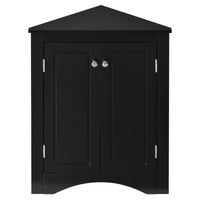 “Black triangle bathroom storage cabinet – modern, space-saving corner organizer for toiletries and essentials – Hot Deal Warehouse home furniture”

