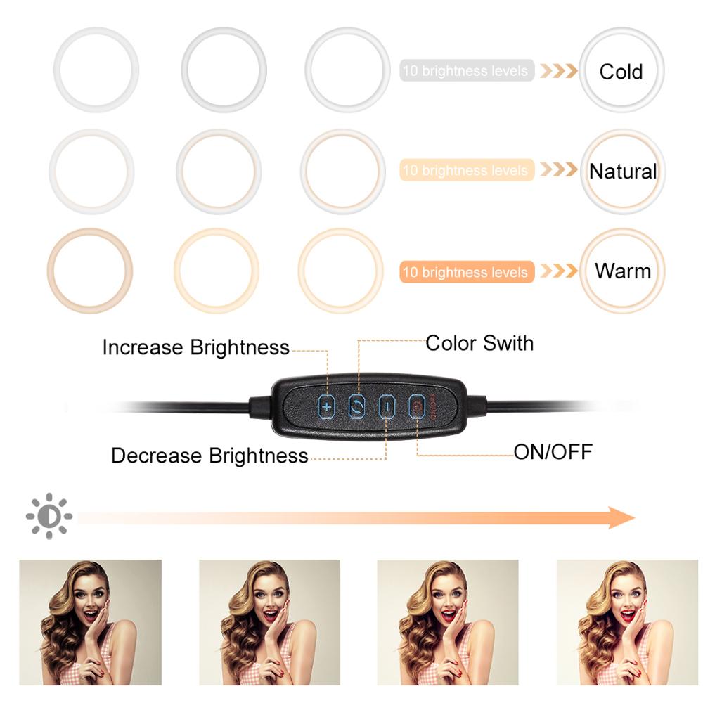 “10 inch (26cm) ring light with adjustable stand – perfect for photography, video calls, and makeup lighting – Hot Deal Warehouse electronics”


