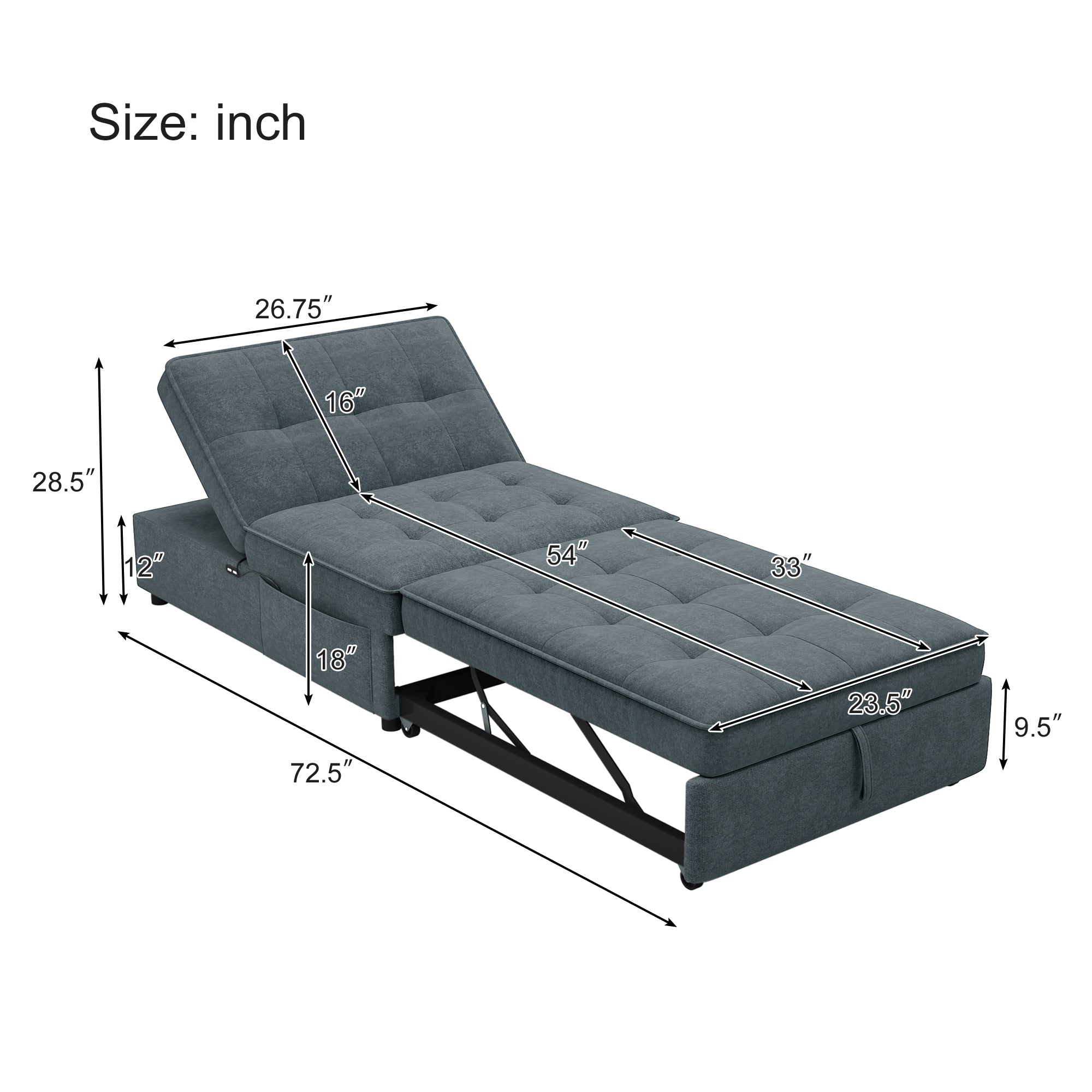 “Four in One Sofa Bed – versatile convertible sofa bed with multiple configurations, perfect for maximizing space and comfort in any room – Hot Deal Warehouse furniture”
