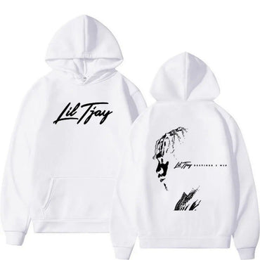 Lil Tjay graphic hoodie “Destined” design – black unisex streetwear pullover.

