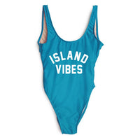 Island Vibes Letter Print Swimsuit Hot Deal Warehouse
