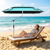 2.0-2.6m Octagonal Fishing Umbrella Portable Beach Sun Shade Camping Parasol UV Waterproof with Carry Bag Hot Deal Warehouse
