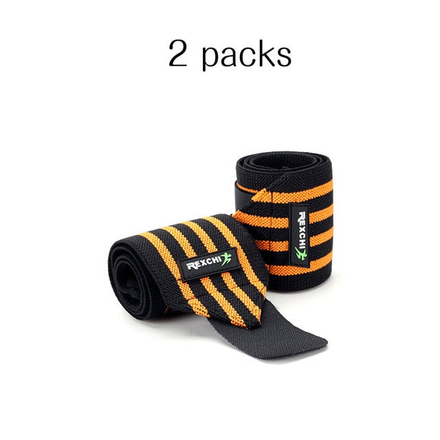 "REXCHI gym fitness wrist wraps, designed for added wrist support during weightlifting and strength training, featuring durable fabric and adjustable straps."