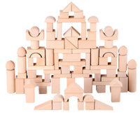 “100 piece beech wood building blocks set – natural, educational construction toy for kids – Hot Deal Warehouse toys”

