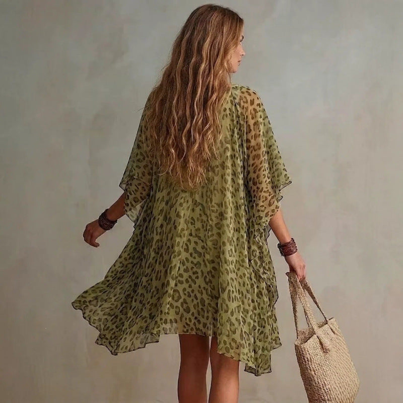 Avery Leopard Print Shirt Dress Hot Deal Warehouse