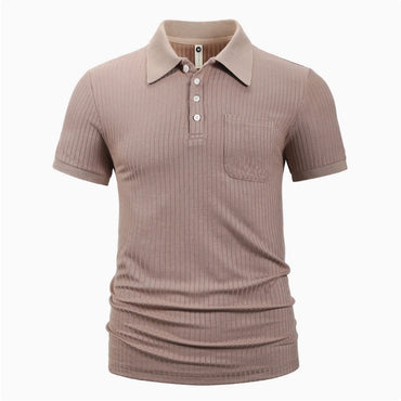 Men’s striped cotton short sleeve shirt, breathable summer fashion, classic trendy design, casual men’s wear.