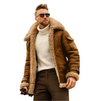 Men’s Military Tactical Winter Jacket with Fleece Lining and Fur Collar

