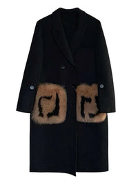 Woman wearing a solid minimalist woolen coat with a cozy scarf and boots